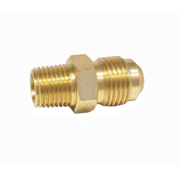 1/2Inch Flare X 1/2Inch NPT Brass Pipe Fitting Brass Hex Reducer CNC Technics