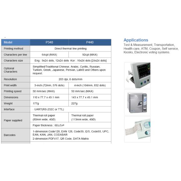 3 Inches Ticket Panel Embedded Thermal Printer Rack Mount High Resolution
