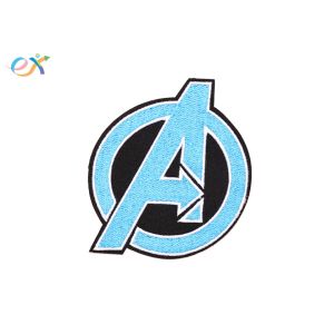 Custom Logo Embroidered Letter Patches Polyester Fabric Round Shape