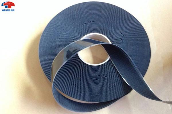 Cheap 1" Black Self Adhesive Hook and Loop Tape / Hook And Pile Tape Fasteners With Poly Liner for sale