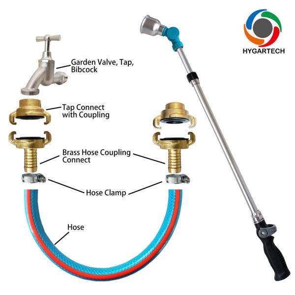 Telescopic Soft Rain Wand With Thumb Control & Swivel Head