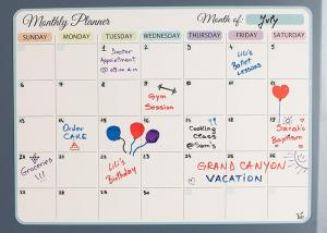 2. Magnetic Fridge Dry Erase Monthly Planner - Stain Resistant & Easy to Wipe Clean