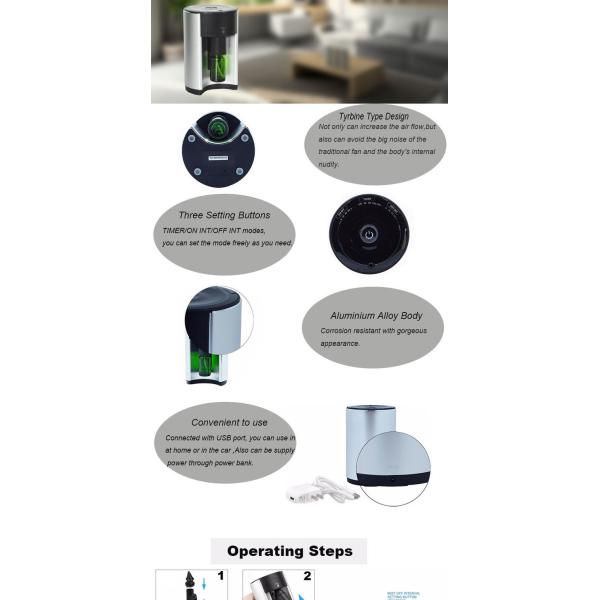 DC 5V 1A Silver Aluminum Alloy Scent Nebulizer