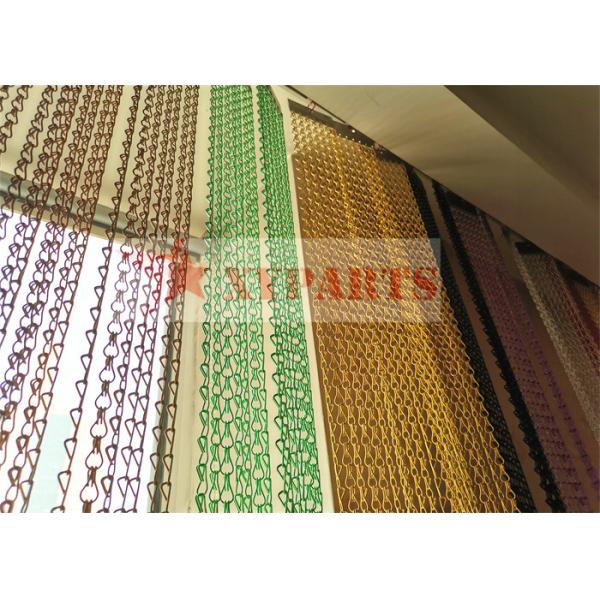 Colorful Double Hook Decorative Aluminum Chain Link Mesh For Shower Curtain