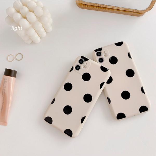 Iphone 12 Shockproof Phone Case Liquid Silicone Polka Dot Patterns Anti-Knock