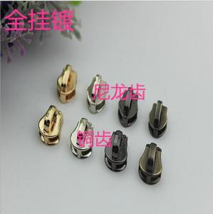 China Wholesale high quality clothing accessories zinc alloy various color metal 5# nylon zipper slider on sale