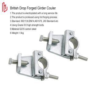 Best Galvanized Q235 Drop Forged Girder Coupler BS1139 EN74 Standard wholesale