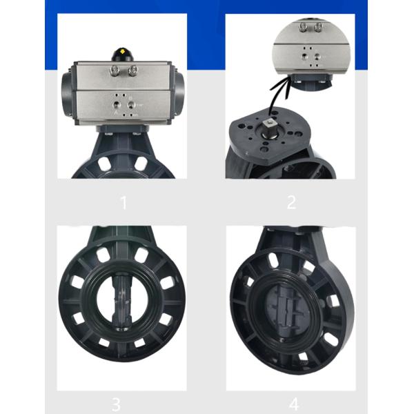 DN80 UPVC Industrial Butterfly Valve Wafer Connection With 8 Mounting Holes