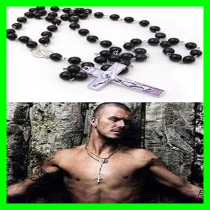 Best David Beckham Christian Virgin Mary Cross Necklace Pendant Fashion Brand Jewelry Rosary wholesale