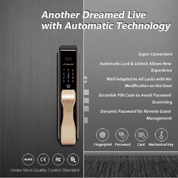 Fast Open Super Convenient Total Automatic Smart Door Lock with Hidden fingerprint reader