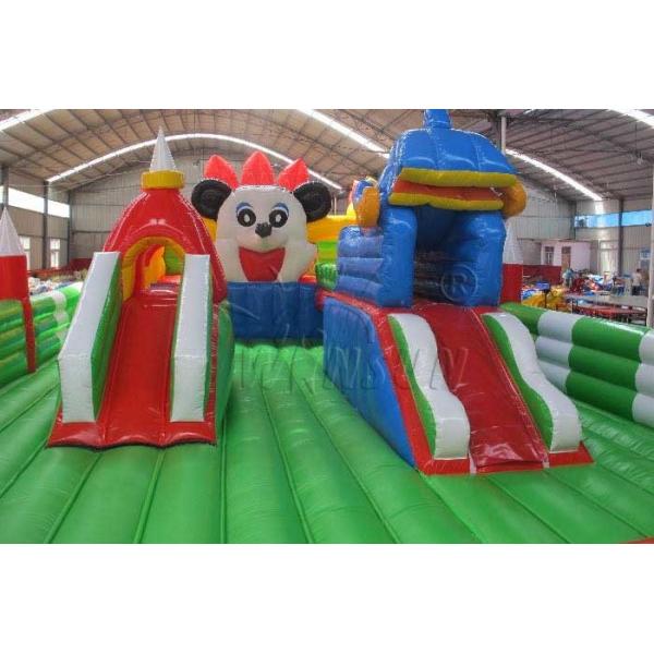 Durable Inflatable Fun City / Bouncy Castle Playground For Kindergarten