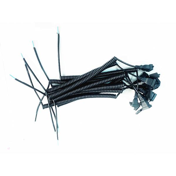 High quality 2pin black extension power cable with stripped end 10A copper power cord