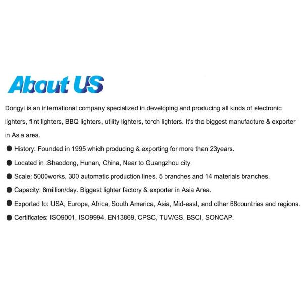 Dongyi High Quality Flint Gas Lighter with LED Light Dy-F6 LED