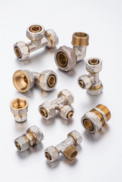 pex-al-pex pipe fittings double color brass male straight compression fittings male coupling for pex-al-pex pipe
