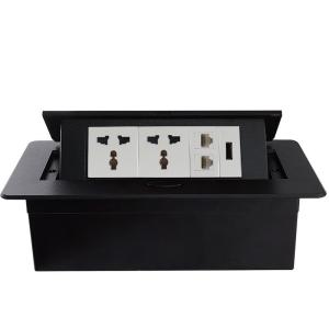 China Pop Up Type table mounted Data Socket Outlet european Power Socket with USB type c For Conference Table/desktop socket on sale