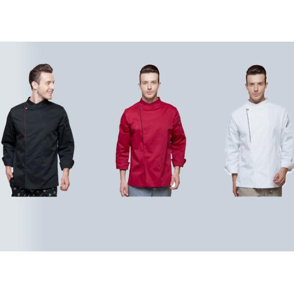 Long Sleeve Western Style Hotel Chef Uniform White Colour With Hand Roll Cuffs