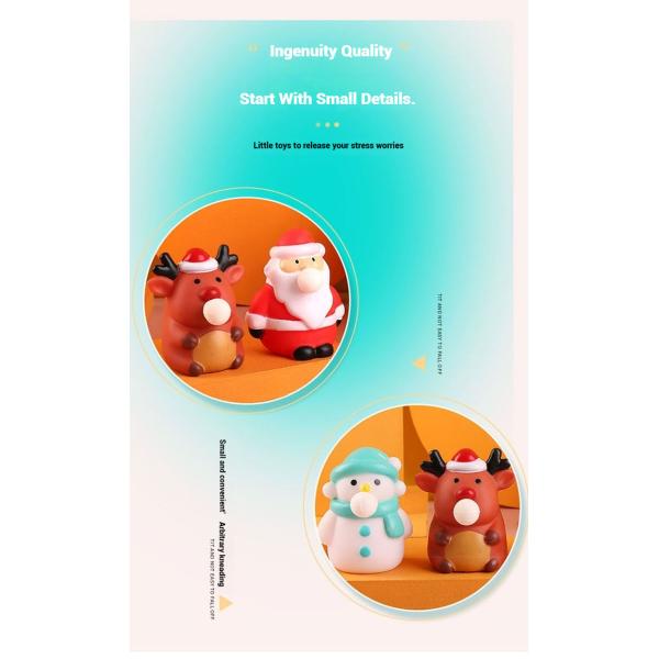 Children's Decompression Fidgets Toy Christmas Prank Bubble Blowing Venting Vinyl Toy for Relieving Stress by Squeezing