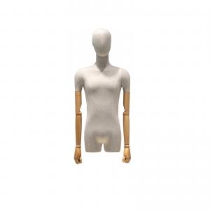 Best Bamboo jute cloth Half Body Male Mannequin with Head Design Enhancing Model