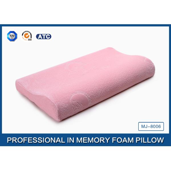 Airflow Contoured Urethan Memory Foam Toddler Pillow With Cotton Velour Cover