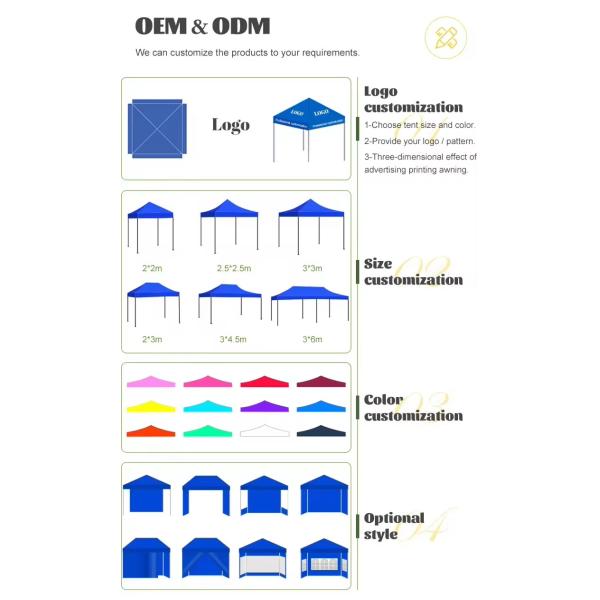 3x3M Folding Easy Pop Up Outdoor Tent Trade Show Portable Gazebo Tent Fireproof