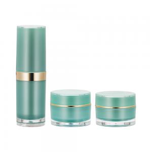 Best Empty Cosmetic Round Plastic Acrylic Packaging Container Cream Jar Lotion Bottle Set wholesale