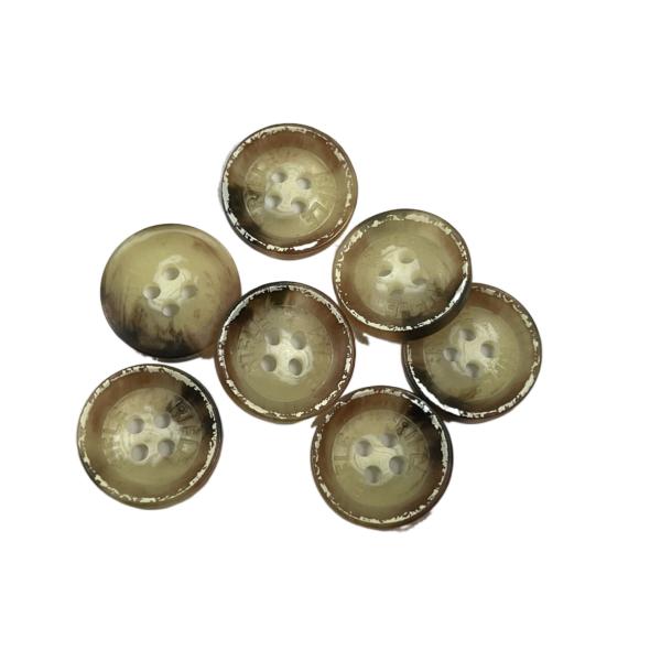 Overcoat Horn Natural Material Buttons Four Hole 36L Engraved Logo