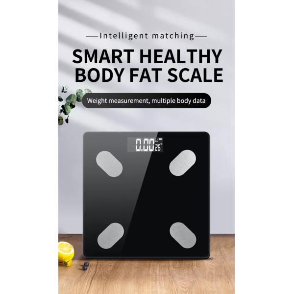 Battery Powered LED Glass Health Scale for Accurate Measurement of Body Fat Visceral Fat Muscle Bone and Basal Metabolic