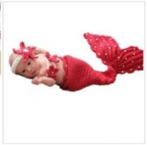 China Baby Photography Prop Crochet Knitted Baby Hats Girl Boy Baby Costume Mermaid style on sale