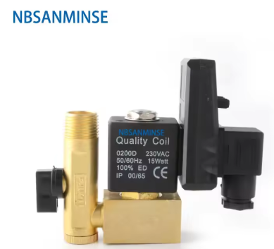 SR-D-15 G1/2" Auto Drain Air Compressor Brass Vent Device Valve Big Valve Body Solenoid Automatic Drainer NBSANMINSE