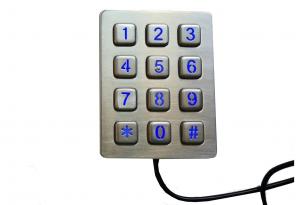 IP65 industrial stainless steel vending machine keypad with 12 buttons without buzzer
