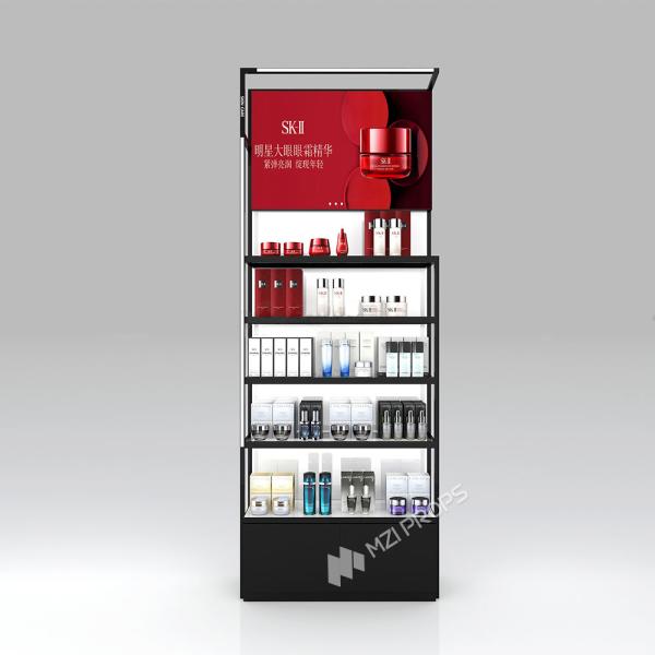 KLNS-R4 Multiple Levels of Display Space Skincare Display Cabinet with White LED Strips