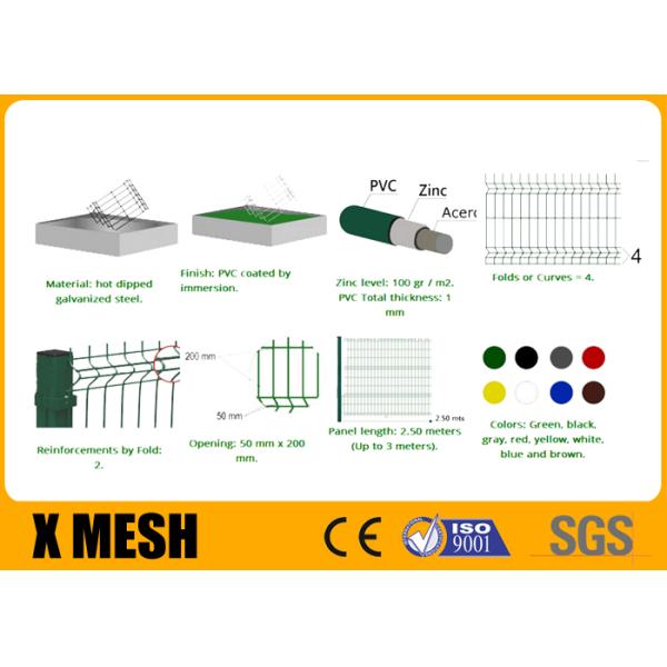 200*45mm Metal Mesh Fencing PPC Finish V Mesh Horse Fence Galvanized