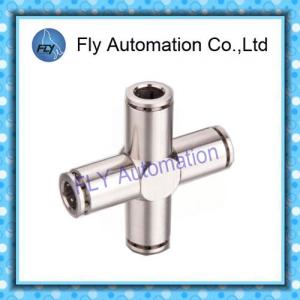 Best Four Way Nickel-Plated Copper Push  - In Pneumatic Brass Tube Fittings PZA Series wholesale