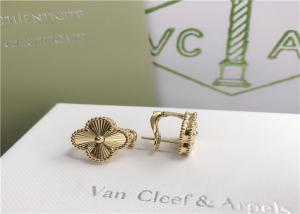 Best Vintage 18K Gold Diamond Earrings , Van Cleef &amp; Arpels Alhambra Earrings VCARP3JL00 wholesale