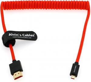 China 8K 2.1 Micro HDMI To Full HDMI Braided Coiled Cable For Atomos Ninja V 4K-60P Record 48Gbps HDMI For Canon R5C R5 R6 on sale