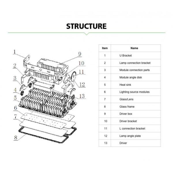 Football IP66 200w 800w 130LM/W Led High Mast Flood Light led crane light