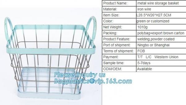 Lined Utility Metal Wire Storage Bin Laundry Basket with Handles for Heavy Duty Use In Office, Craft Room, Kitchen, Pant