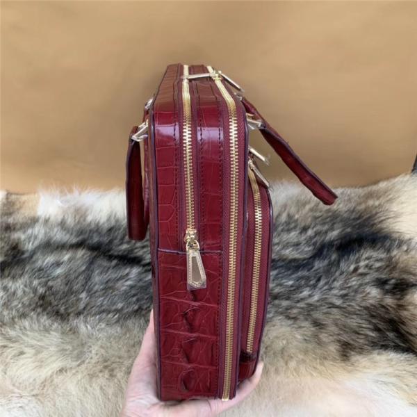 Alligator Leather Zipper Closure Businessmen Portfolio Bag Large Laptop Handbag Authentic Crocodile Skin Male Briefcase