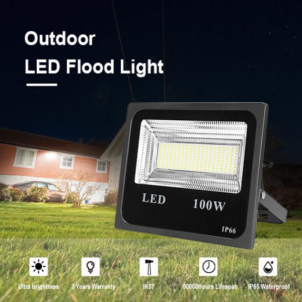 Black Aluminum Housing Outdoor LED Flood Lights Reflector 100W High Lumen 200 Beads