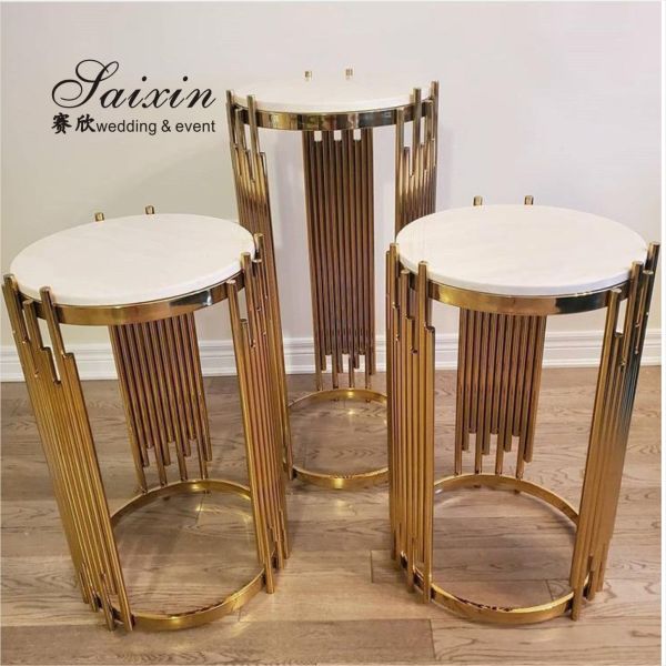 Antique Decoration Backdrop With Artificial Flowers Square Mirrored Pedestal Stand 120cm