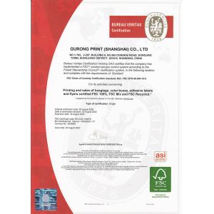 Gurong Print (Shanghai) Co., Ltd. Certifications
