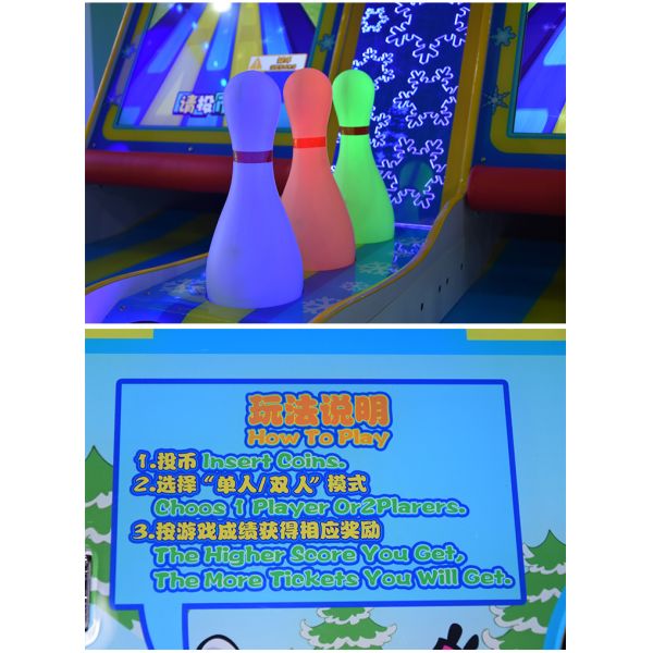 Coin Operated Bowling Game Machine Wood Material With 12 Months Warranty