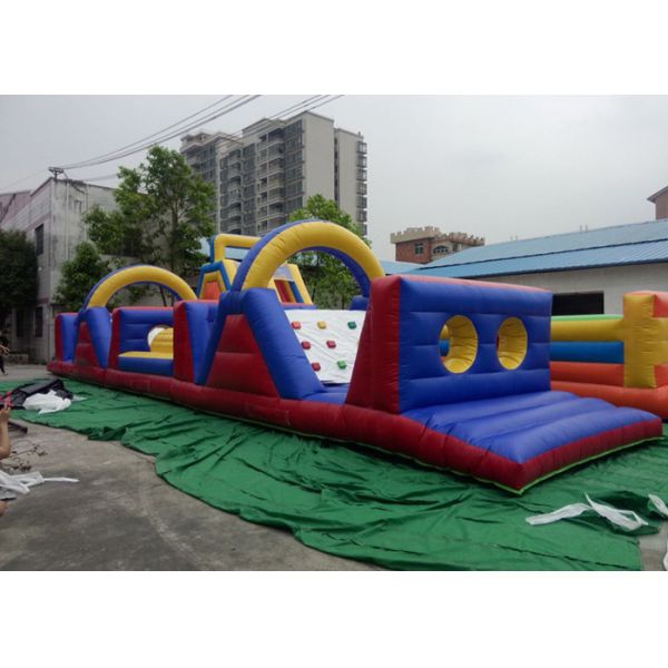 Awesome 46.5m Length Inflatable Obstacle Course Amazing With PVC Tarpaulin
