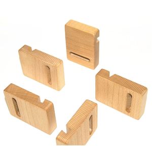 Multifunctional Wooden Mobile Phone Holder 8cm Length Wooden Display Base