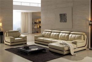 China Simple Leather Sectional Sofa in Light Color LY063 on sale