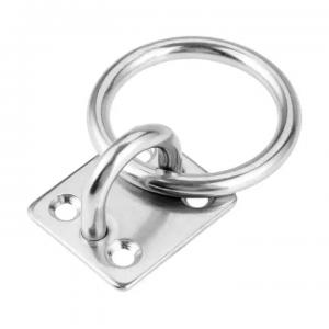 Best Marine Hardware Wall Mounted Square Pad Eye Plate with Welded Ring and Galvanized Finish wholesale