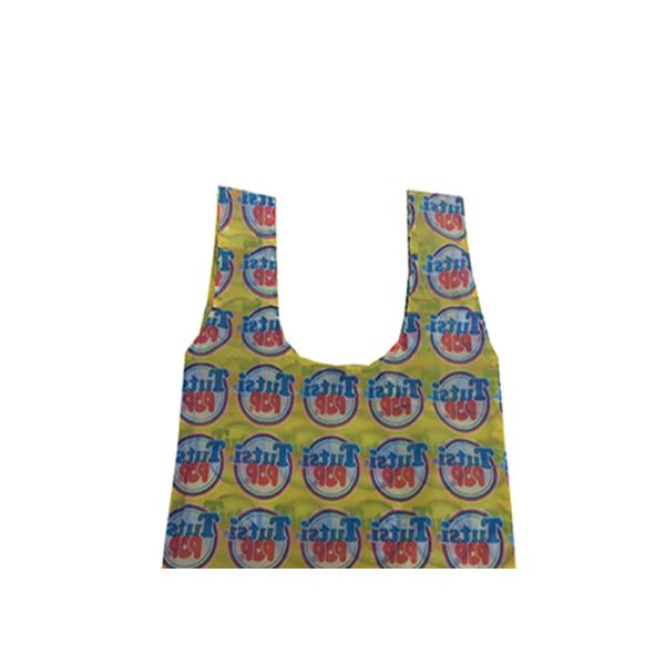 Eco Friendly Mini Folding Tote Bag Full Color Sublimation Printing T Shirt Shape