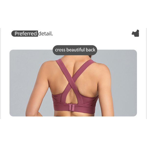 Womens Cross Strappy Plus Size Sports Bra Running High Elastic Active Stretch