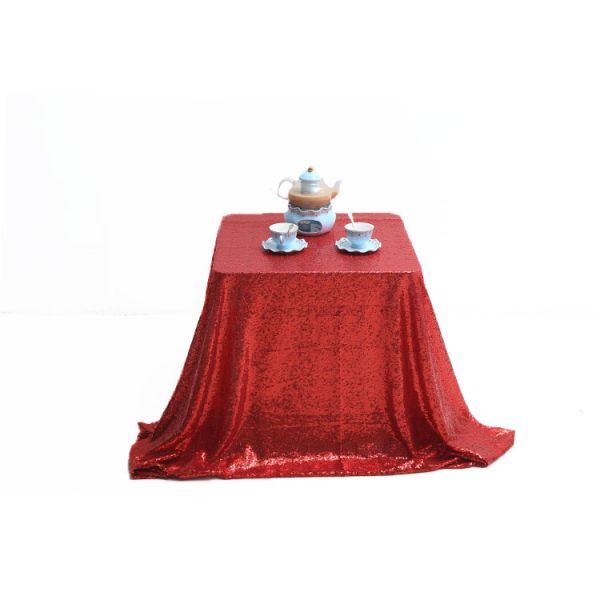 Wholesale factory direct sale multi color textiles tablecloth 3MM sequin tulle lace fabric