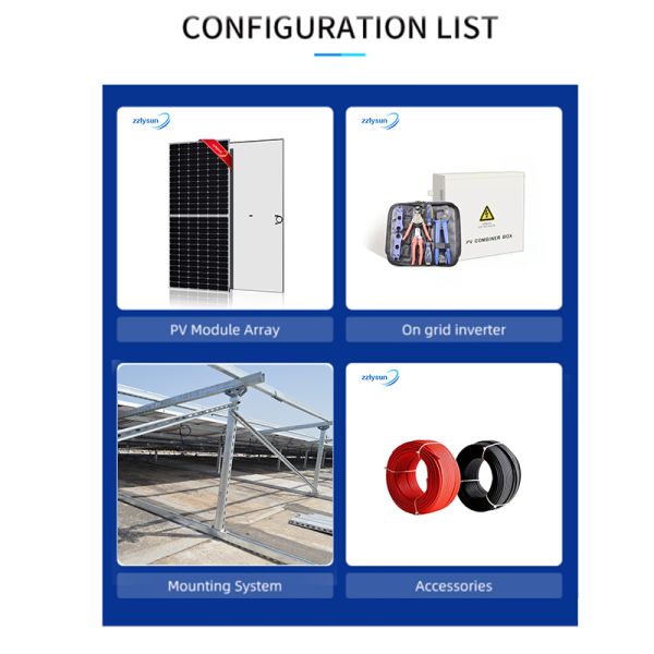 PV On Grid Solar Energy System Ground Mounting 20KW For Home Power